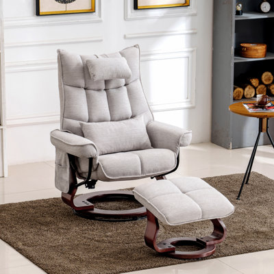 Grygorij Swivel Recliner Chair with Ottoman, and Vibration Massage