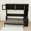 Lit escamotable double en bois avec armoires, bureau et lattes-500632241