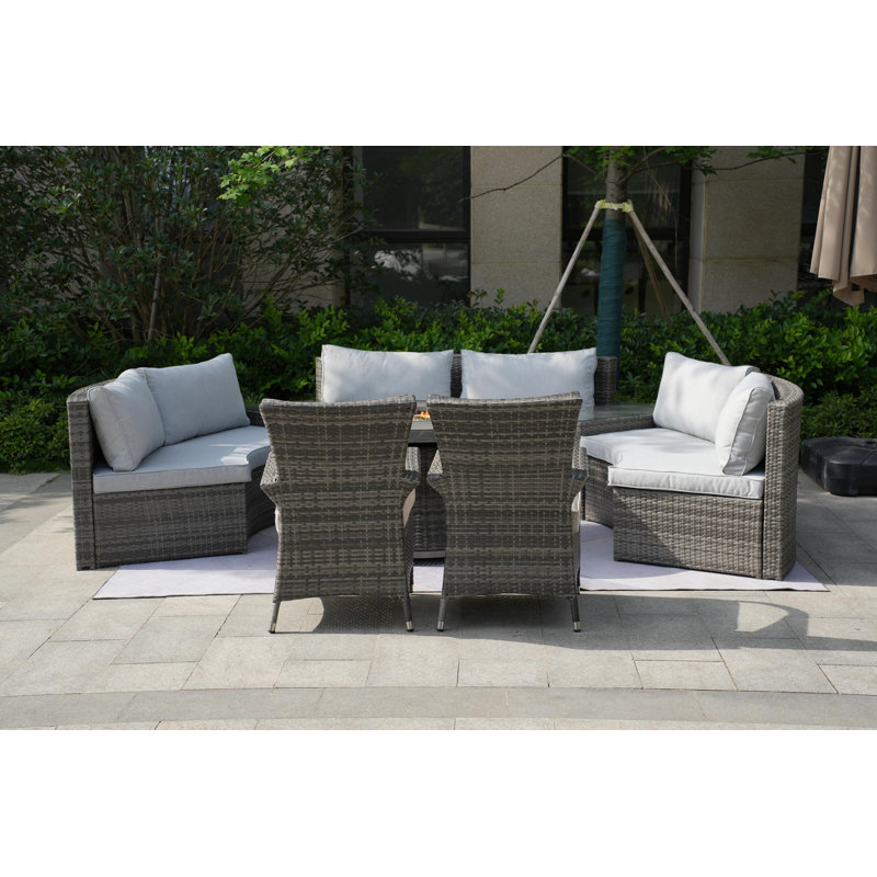 Areefa 8 - Person Patio Conversation Set with Cushions