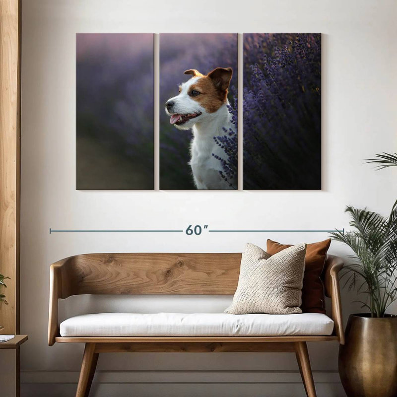 Brampt Lavender Field Dog, 32" H x 50" W