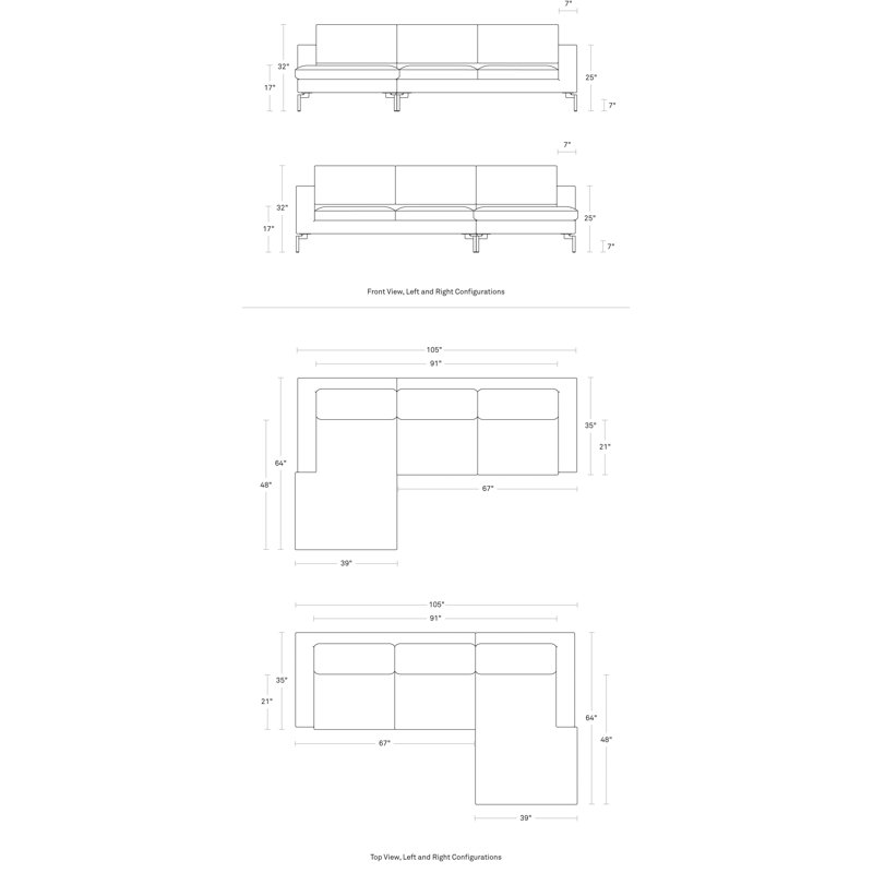 MTO - Bonnie & Clyde U-Shaped Sectional w/ Black Legs, Canyon Leather