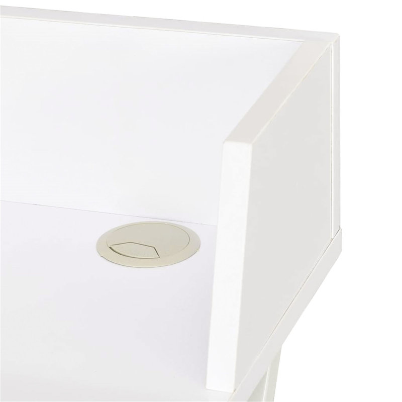 Abhay Metal Base Writing Desk, White, White