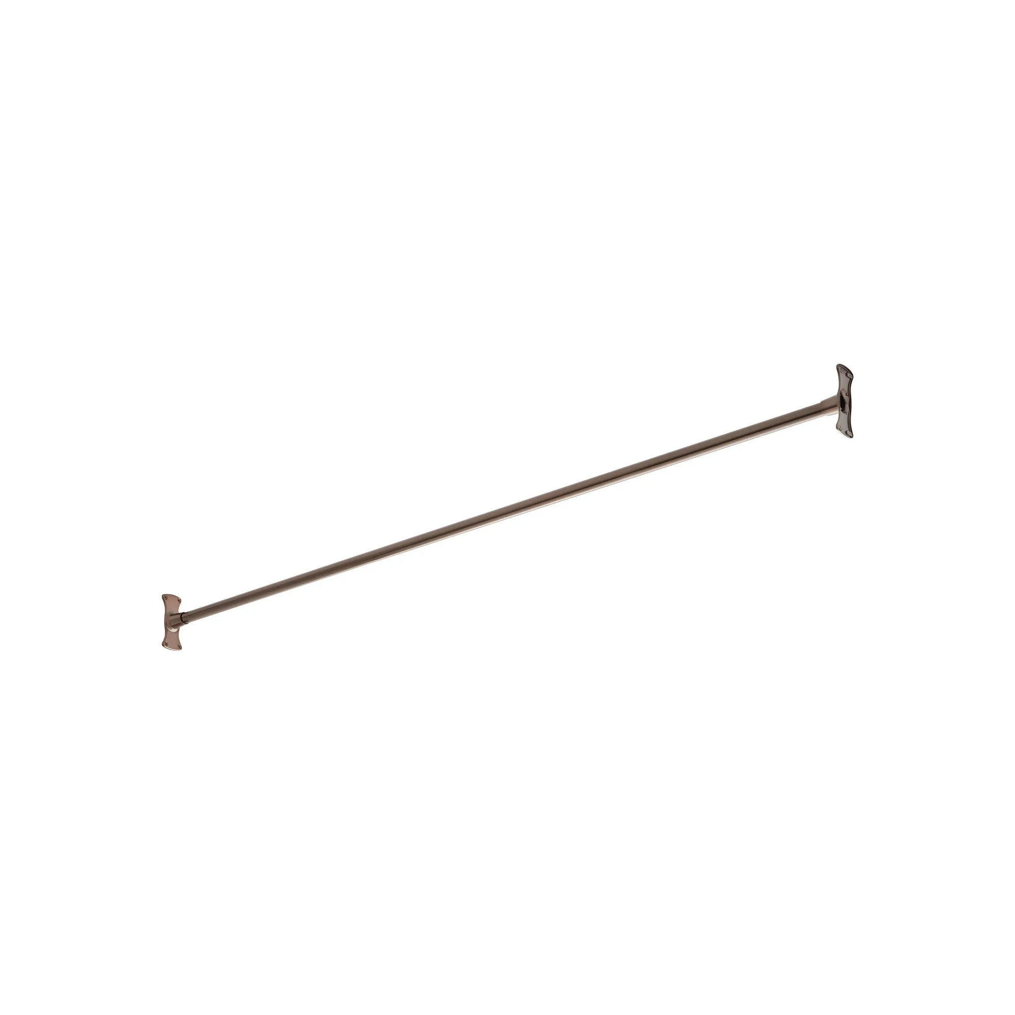 60" Brass Straight Shower Curtain Rod, Oil Rubbed Bronze