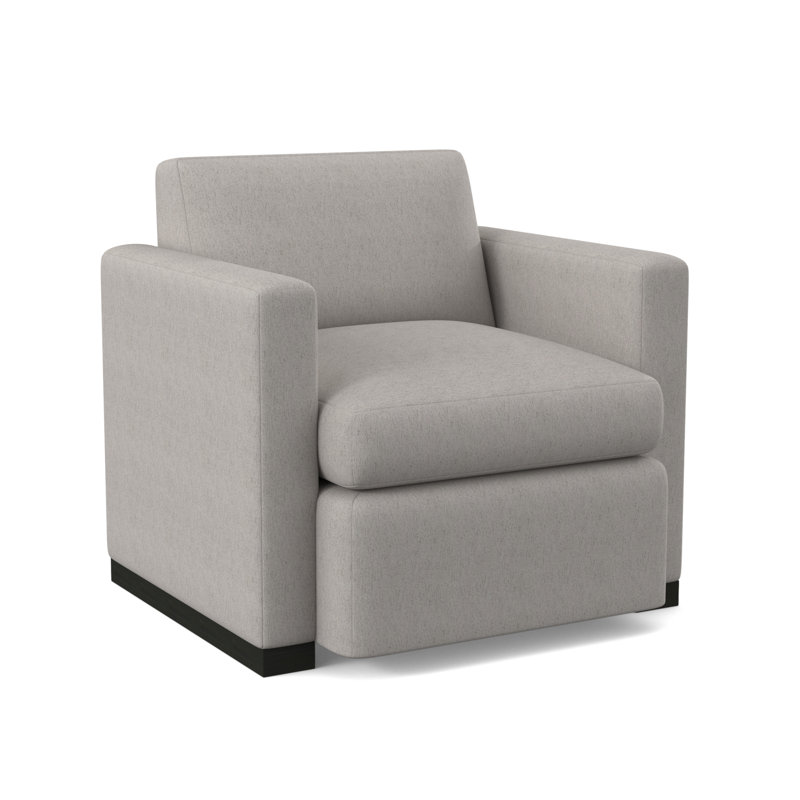 Ledger Sunbrella® Boucle Swivel Chair, Libby Linen, Espresso