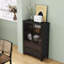 Armoire de rangement avec 4 portes en fer, tablette réglable et cadre en métal noir robuste-1225529952