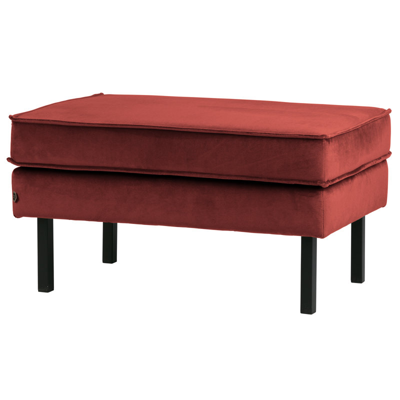 84cm Wide Velvet Rectangle Solid Colour Footstool Ottoman, Chestnut