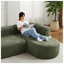 Canapé d'angle modulaire de 278 cm avec méridienne à droite, revêtement en chenille, assise profonde et coussins décoratifs pour salon, vert