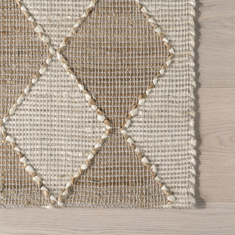 Tapis à rayures en jute Freyja, Rectangle 4pi x 6 pi