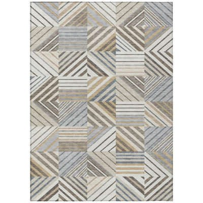 Machine Washable Indoor/Outdoor Lanphear ACN2399 Patchwork Rug