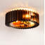 Ventilateur de plafond encastré à moteur à courant continu de style moderne 20 pouces à 6 vitesses réversible avec lumière et noyer