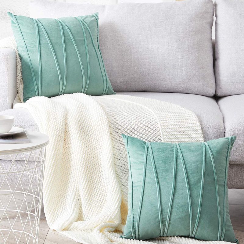 Chevron Geometric Pillow Cover, Teal, 18" x 18"