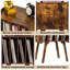 Wooden Record Stand With 4 Cabinets, Mid-Century Vinyl Record