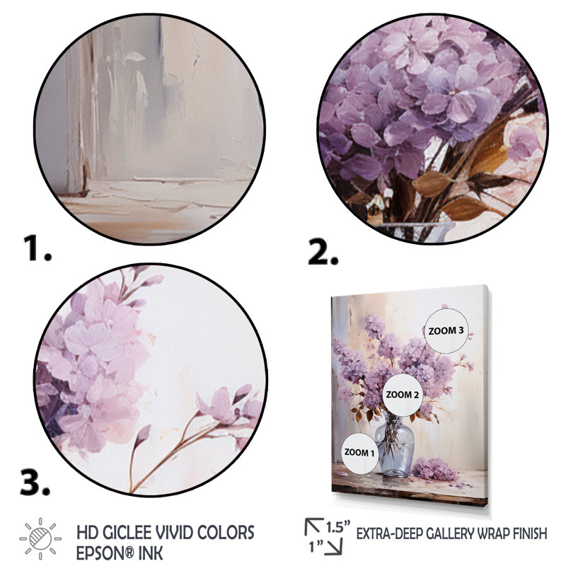 Lilas Lavande Serenade II - Lilas, art mural, H 32 po x l 16 po x P 1 po