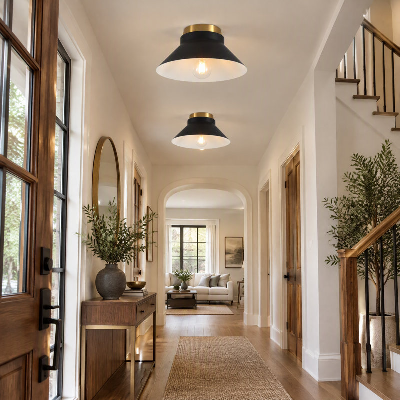 1-Light Dome Flush Mount Light