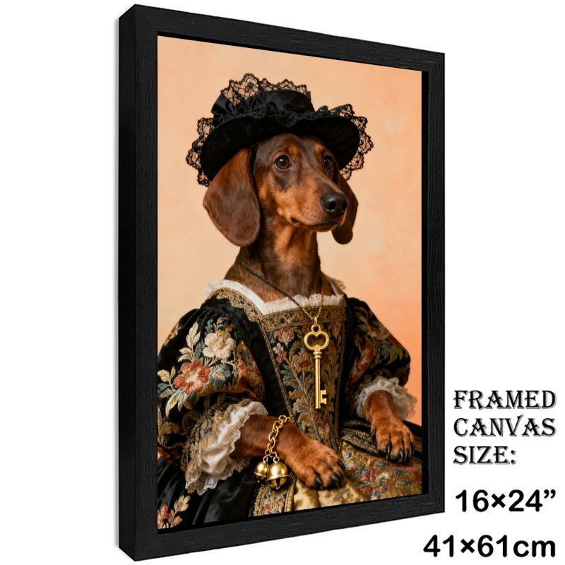 Art encadré noir rétro, un chien élégant et digne, impressions de style rétro, H 25 po x l 17 po