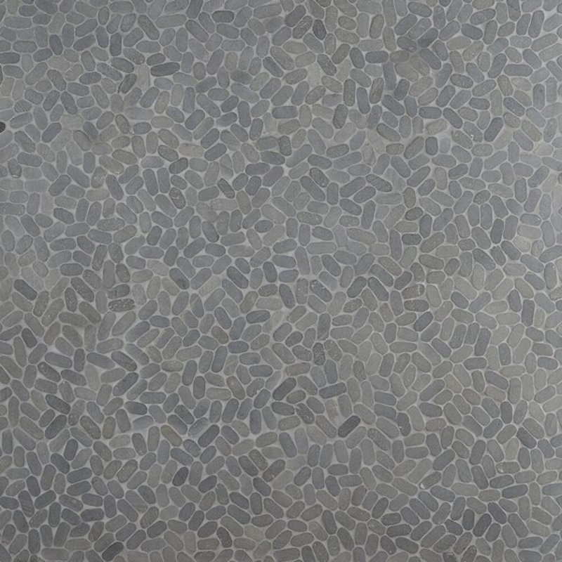 Nature 12x12 Oval Honed Natural Stone Mosaic Tile, Black Lava