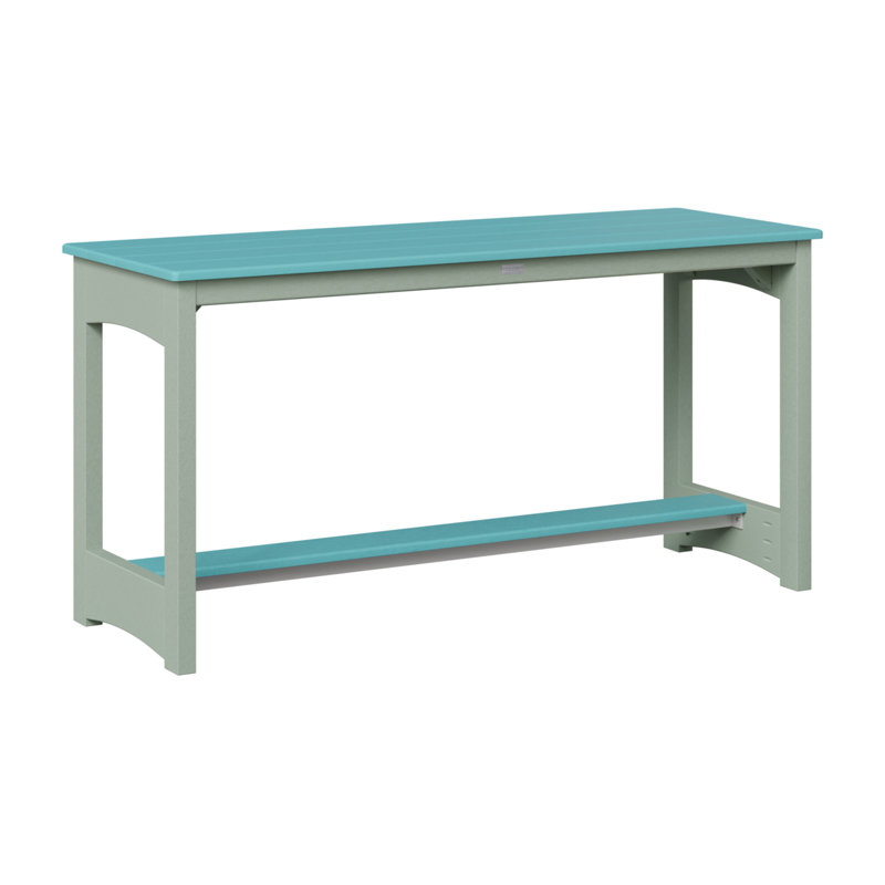Balcony Outdoor Rectangle Dining Table, Aruba Blue, Seafoam