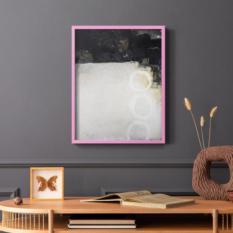 Reproduction encadrée sous la surface - bois massif, Rose, H 10 po x l 8 po