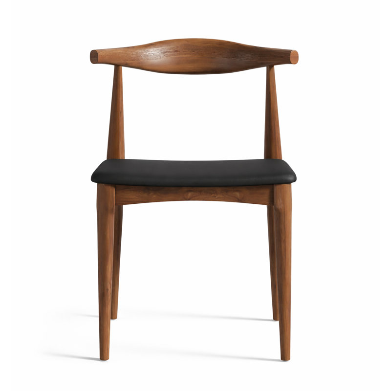 Chittum 18'' H Faux Leather Upholstered Beech Side Chair, Walnut