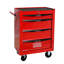 Armoire à outils roulante en métal, 4 tiroirs avec glissières à roulement, rouge et noir, surface de rangement supplémentaire pour rangement fréquent, chariot d'organisation-1523301941