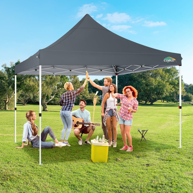 9.5 Ft. W x 9.5 Ft. D Pop-Up Canopy, Grey
