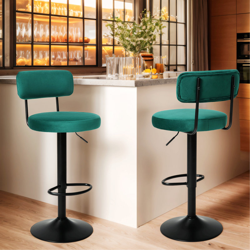 2 tabourets de bar pivotants, tabourets de bar rembourrés à hauteur de comptoir, tabouret de bar réglable pour la maison de cuisine, tabouret de bar à structure en métal pour la cuisine, la salle à manger, le bar