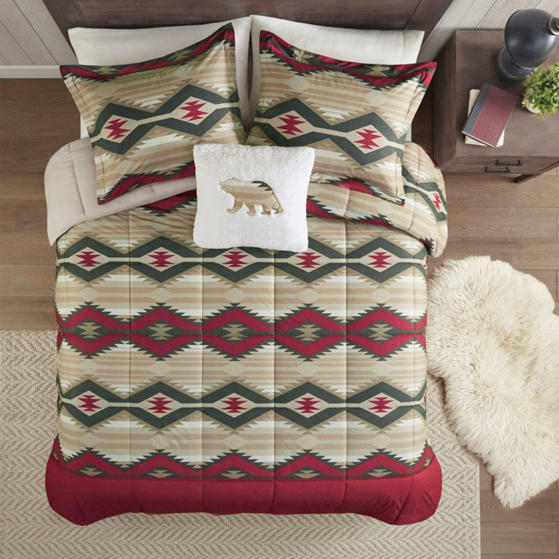 Ensemble d'édredon grand avec tissu Sherpa Southwestern