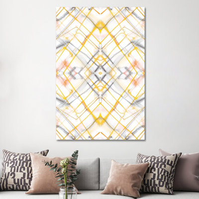 Diamond Dye Grid Yellow by Jacqueline Maldonado - Wrapped Canvas Print