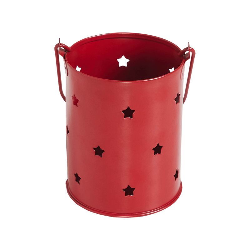 Festive Finds Votive Candle Holder w/ Stars Cutout 3.75x3, Red