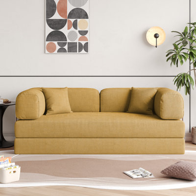 Sicilia Boneless 78.7" Corduroy Convertible Sofa Bed