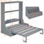 Queen Size Gray Bed, Space And Practical, Suitable For Small Multi Guest Rooms Wall Bed With Cushion, Comfortable, Ideal Home Gyms-1591125953