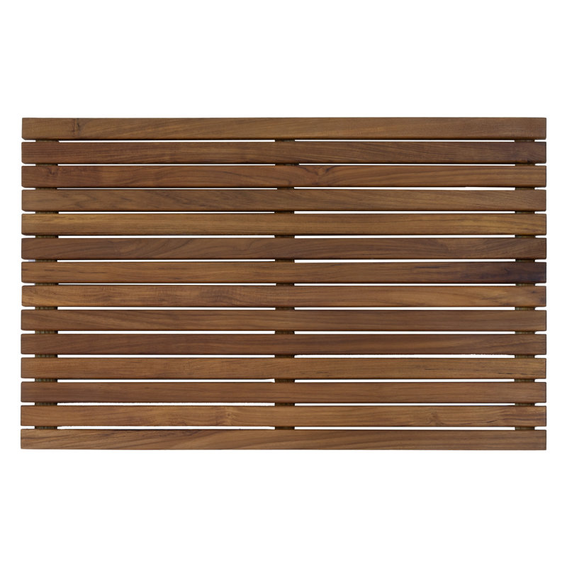 Tapis de douche en teck massif - Tapis de bain à lattes d'inspiration spa, 1