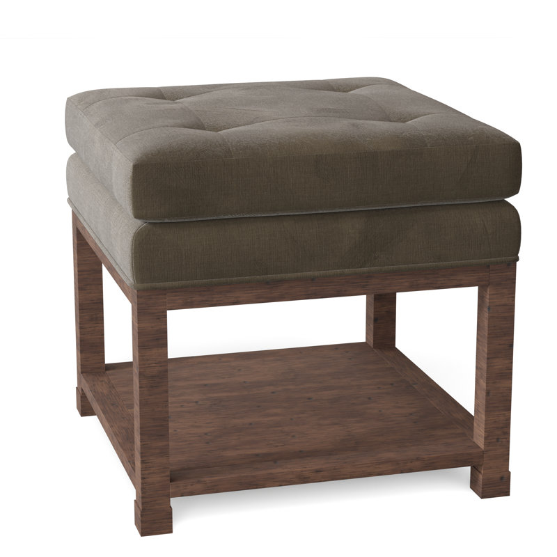 Libby Langdon 20.5" Wide Tufted Square Standard Ottoman with Storage, Tobacco, 8794 Hazelnut Polypropylene/Olefin