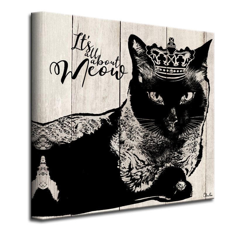 «Cat» Meow », impression sur toile tendue, H 30 po x l 30 po x P 1,5 po