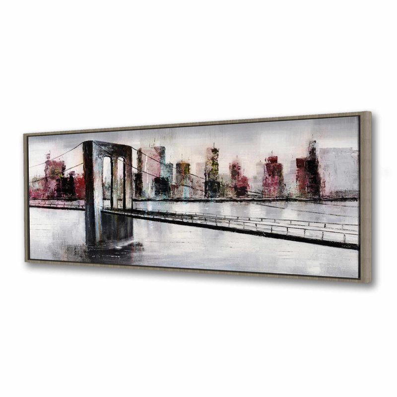 «Abstract Bridge Cityscape», art sur toile encadré moderne | Décoration