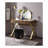 2 Drawers Vanity Desk With Mirror And Jewelry Tray, Walnut And Gold