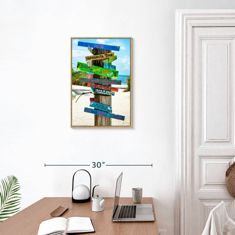 Panneaux de plage, Cadre flottant en bois naturel, 17 po x 25 po