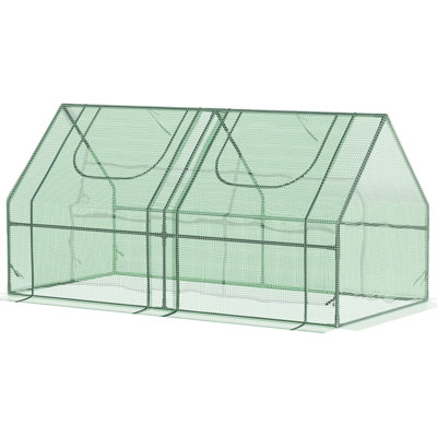 6' X 3' Garden Greenhouse, Steel Made, 2 Pe/Plastic Covers & Roll Up Windows, , Optimize Plant Growth Importance, Double Protection Aspired Constructed, Enhance Quality, Substance