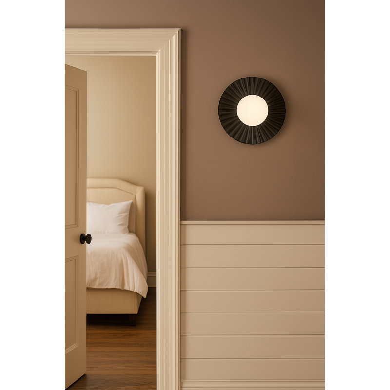 Stevie Medium Flush Mount, 5.5" H x 9.75" W x 9.75" D, Black