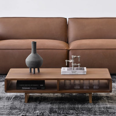 Table à thé en bois massif au design médiéval