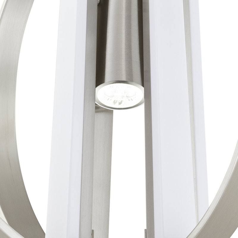 Lustre spectaculaire / unique à DEL Tayyibah, Nickel brossé, H 24 po x l 24 po x p 24 po