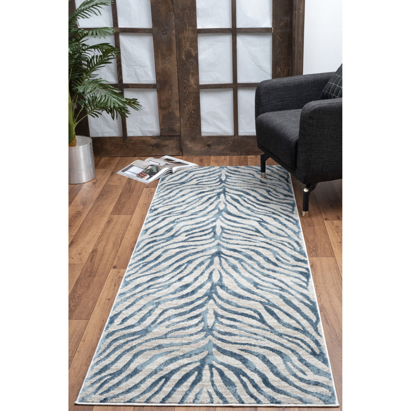 2ft. X 3ft. Blue Area Rug With A Construction And Look Stain- Quality Contemporary Flair