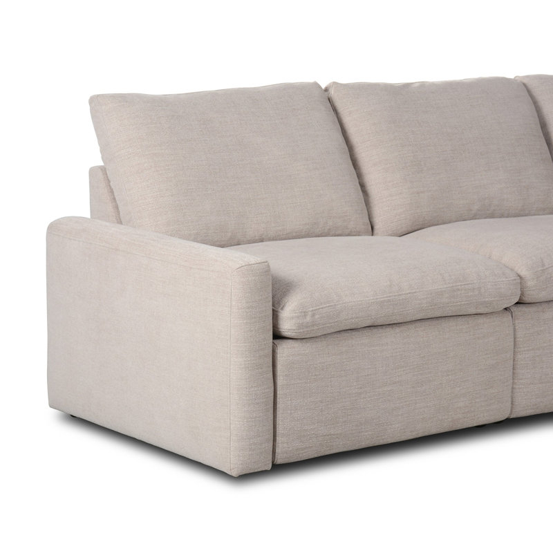 Tillery 5 - Piece Upholstered Sectional, Laken Stone Performance Weave