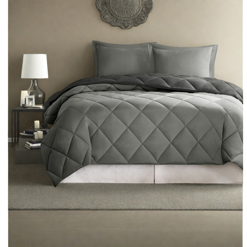 Scotchgard Polyester Bedding Sets, Reversible Diamond Quilt For Home
