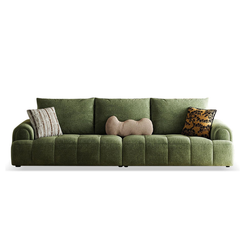Coussin de canapé en chenille vert Fourseat, H 34,65 po x l 117,32 po x P 41,73 po, Vert