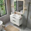 Meuble-lavabo mural avec lavabo en céramique et deux tiroirs-128923463-128923468