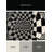 Machine Washable Pahola Art Deco Checkered Rug in Blue – Black Binding-137941208