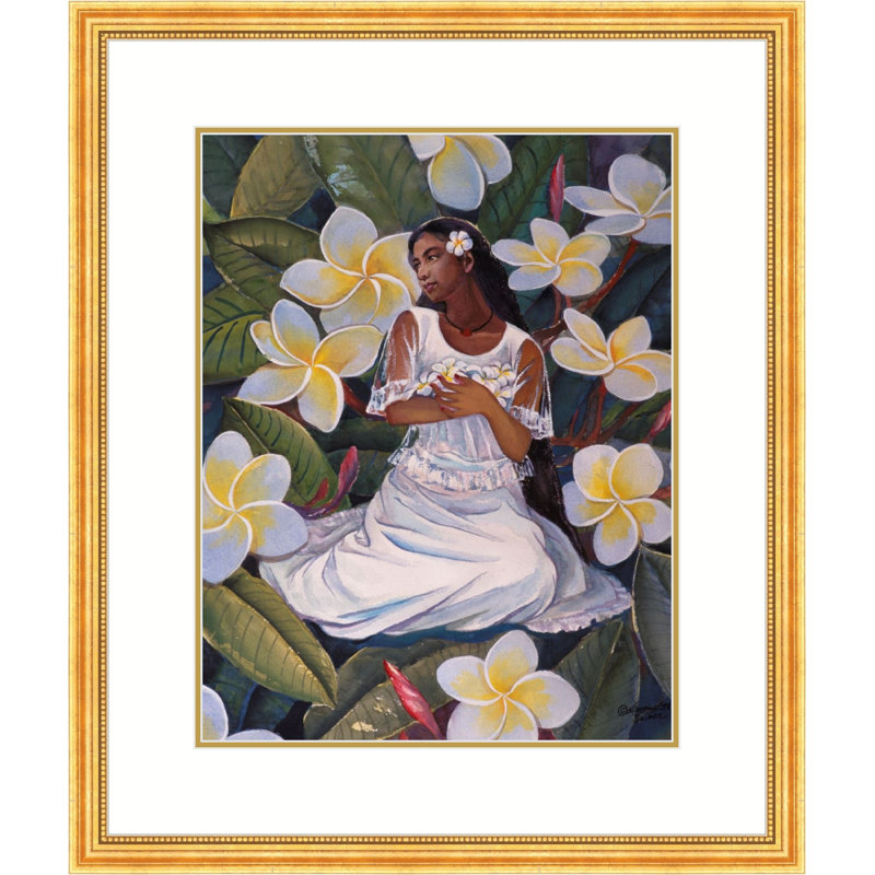 Saipan Collection Floral Embrace Portraits of Saipan Girls - 2 Piece Single Picture Frame Print Set, 25.5" H x 42" W