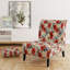 Fauteuil de chambre Vintage Romance Red Floral Bliss - rembourré en velours