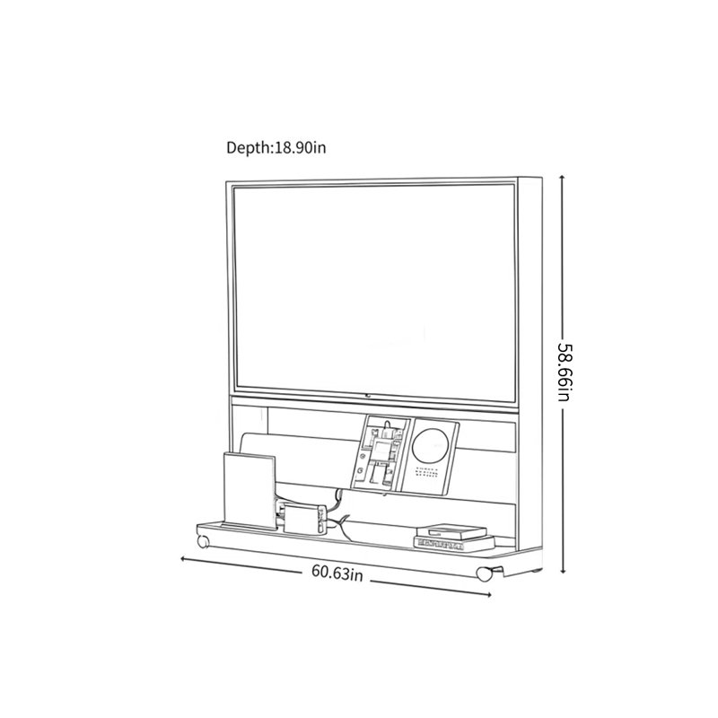 Meuble télé moderne et simple de style crème, Blanc cassé